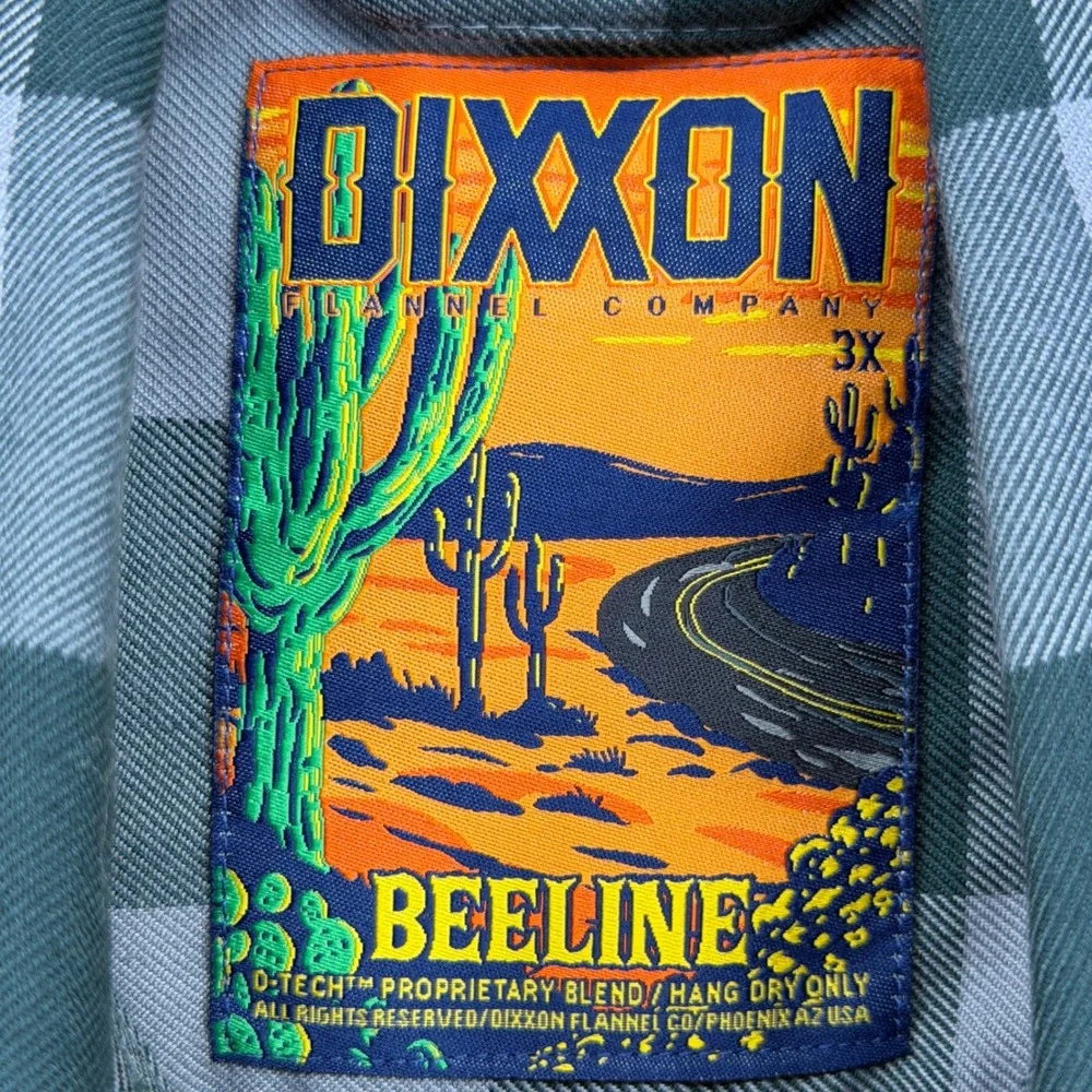 Dixxon‎ Flannel Co Beeline D-Tech Green Grey Buffalo Check Shirt Mens 3X Tall